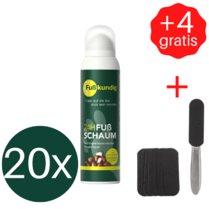 24H 20+4 Bundle 20+4+Fußfeile: 24h-Fußschaum Pflegeschaum 150ml